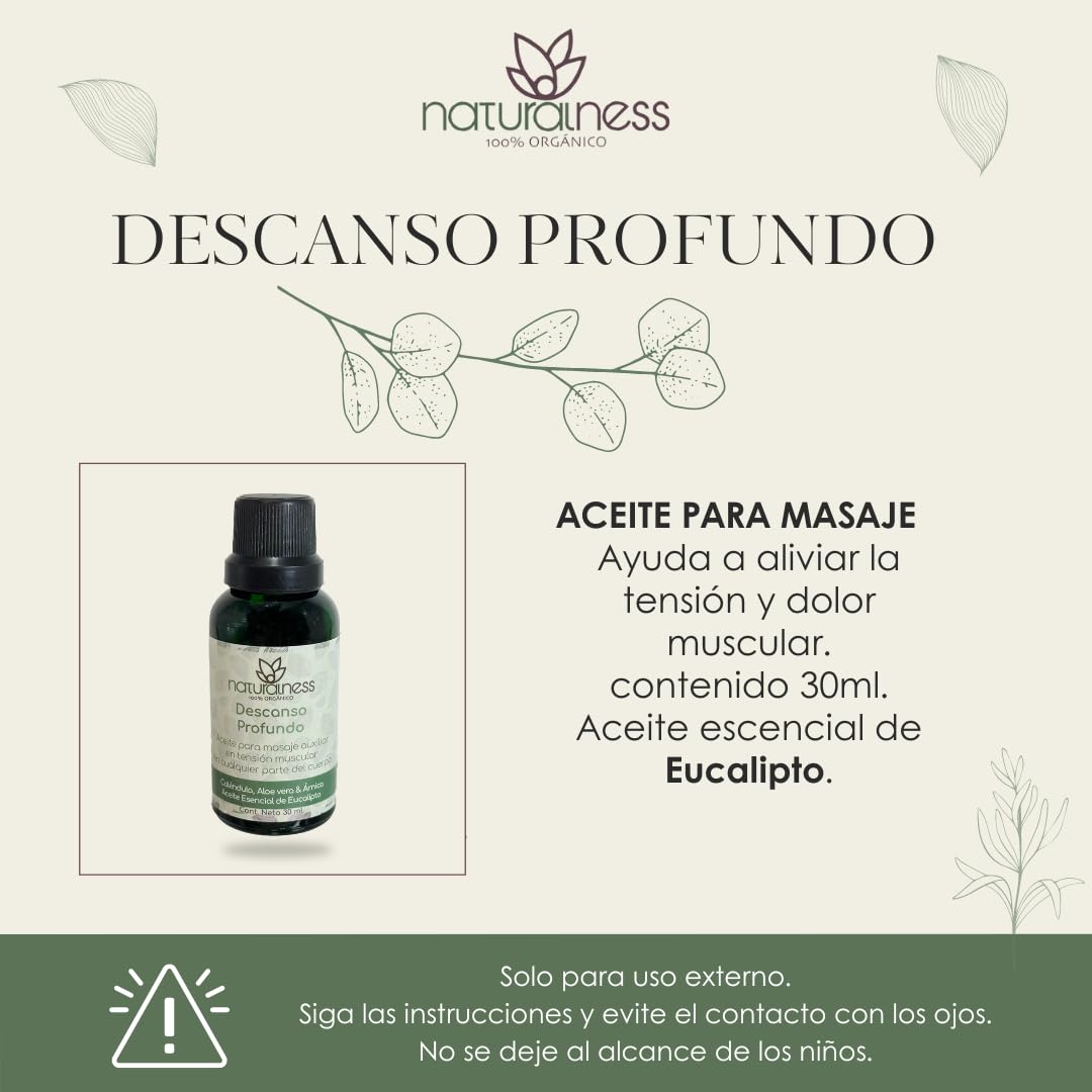 Aceite Relajante Naturalness Descanso Profundo 30ml a base de Extractos Herbales y Aceites Esenciales 100% Naturales