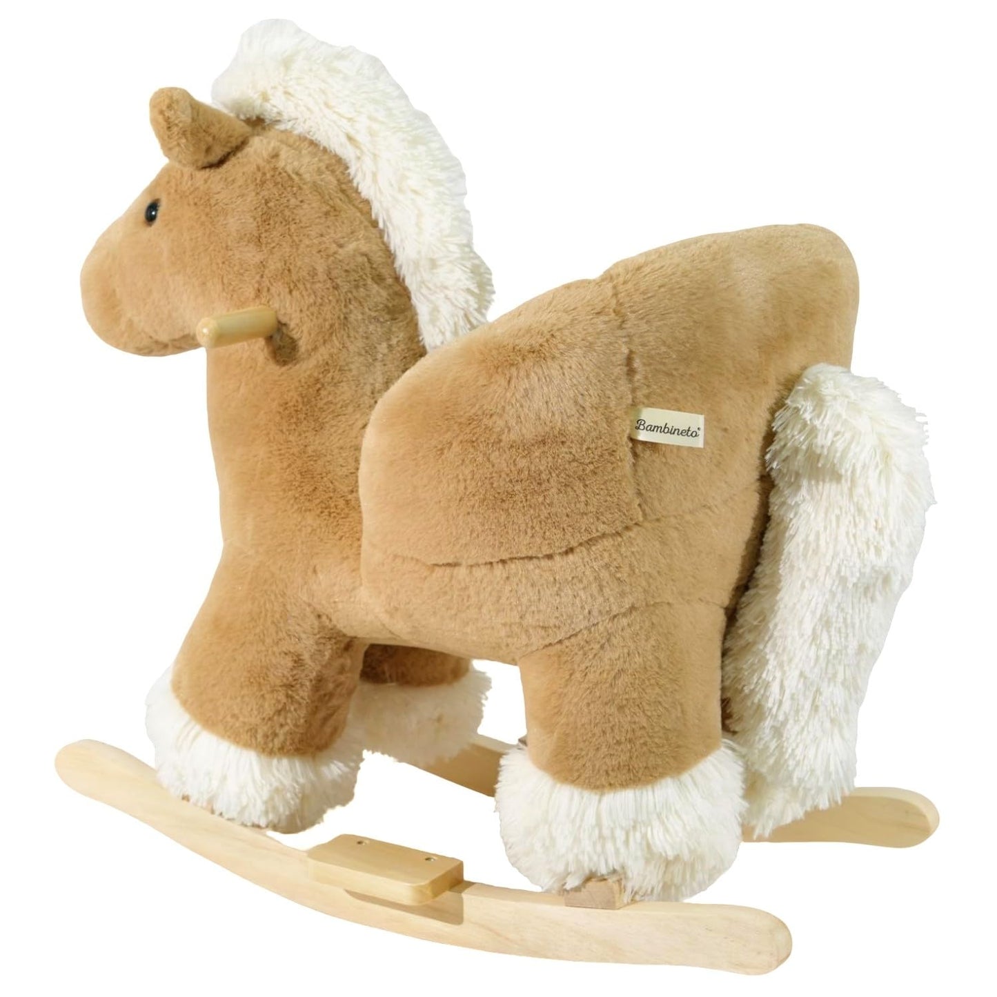 BAMBINETO Mecedora Silla Montable de Peluche para Bebés y Niños (Caballo)