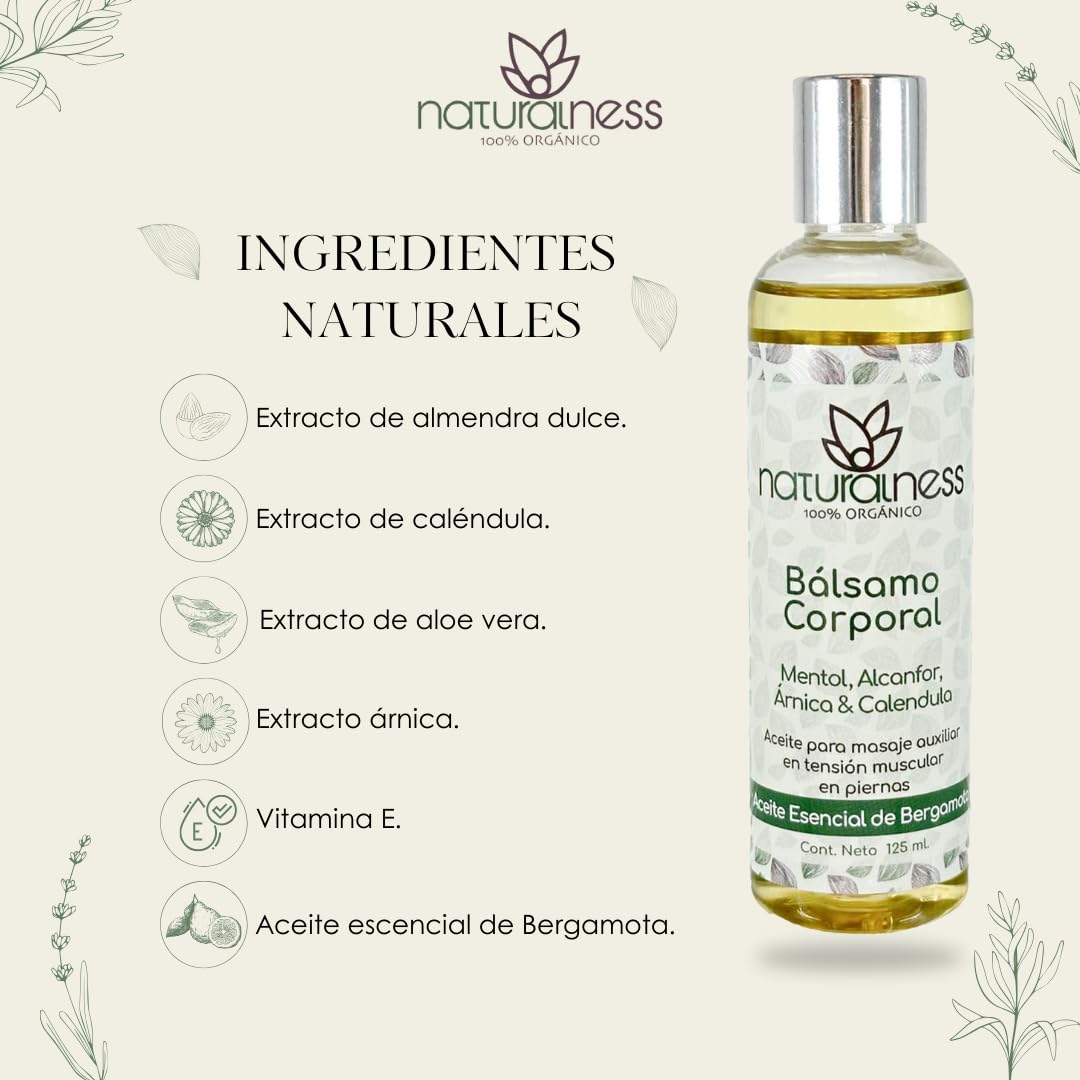 Aceite para Masaje Naturalness Bergamota Refrescante con Mentol y Alcanfor