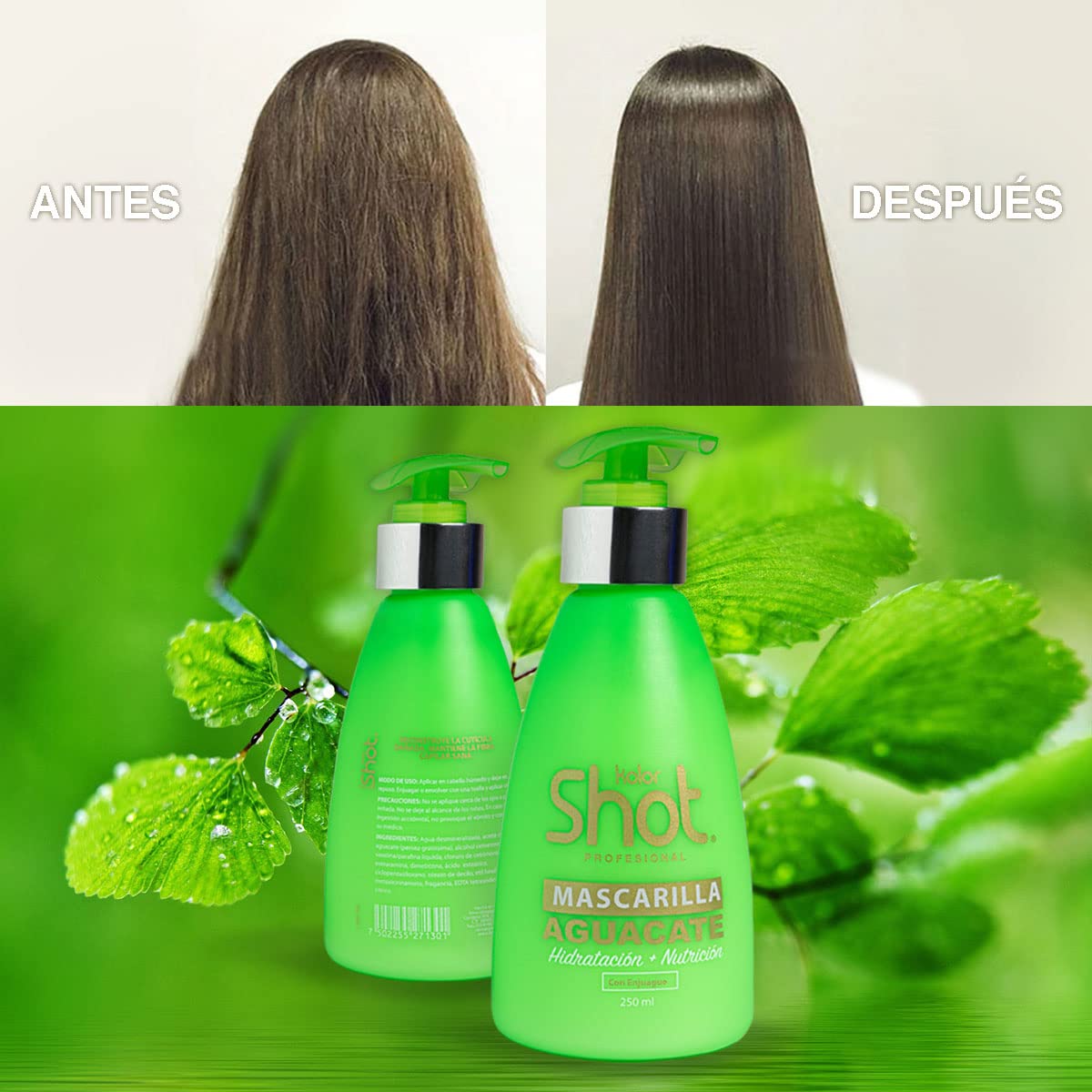 Mascarilla para Cabello Kolor Shot Aguacate Tratamiento Reconstructor Hidrata y Nutre