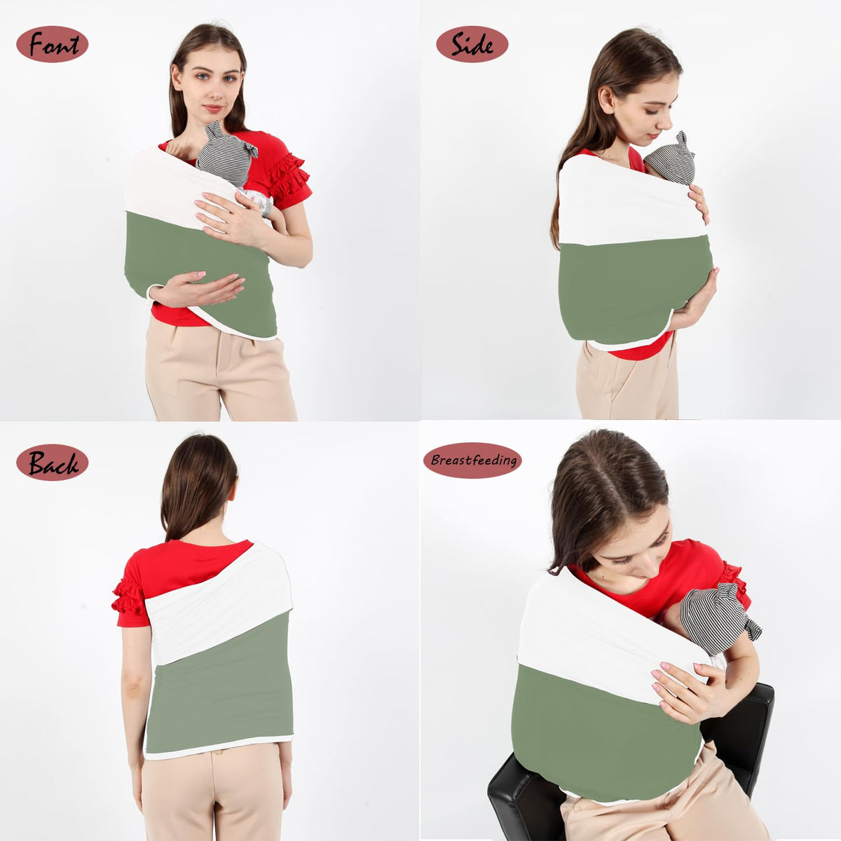 Kloovete - Portabebés para bebé, edredón reversible, suave y elástico para bebé y bebé, correa perfecta para recién nacidos y bebés de hasta 35 libras