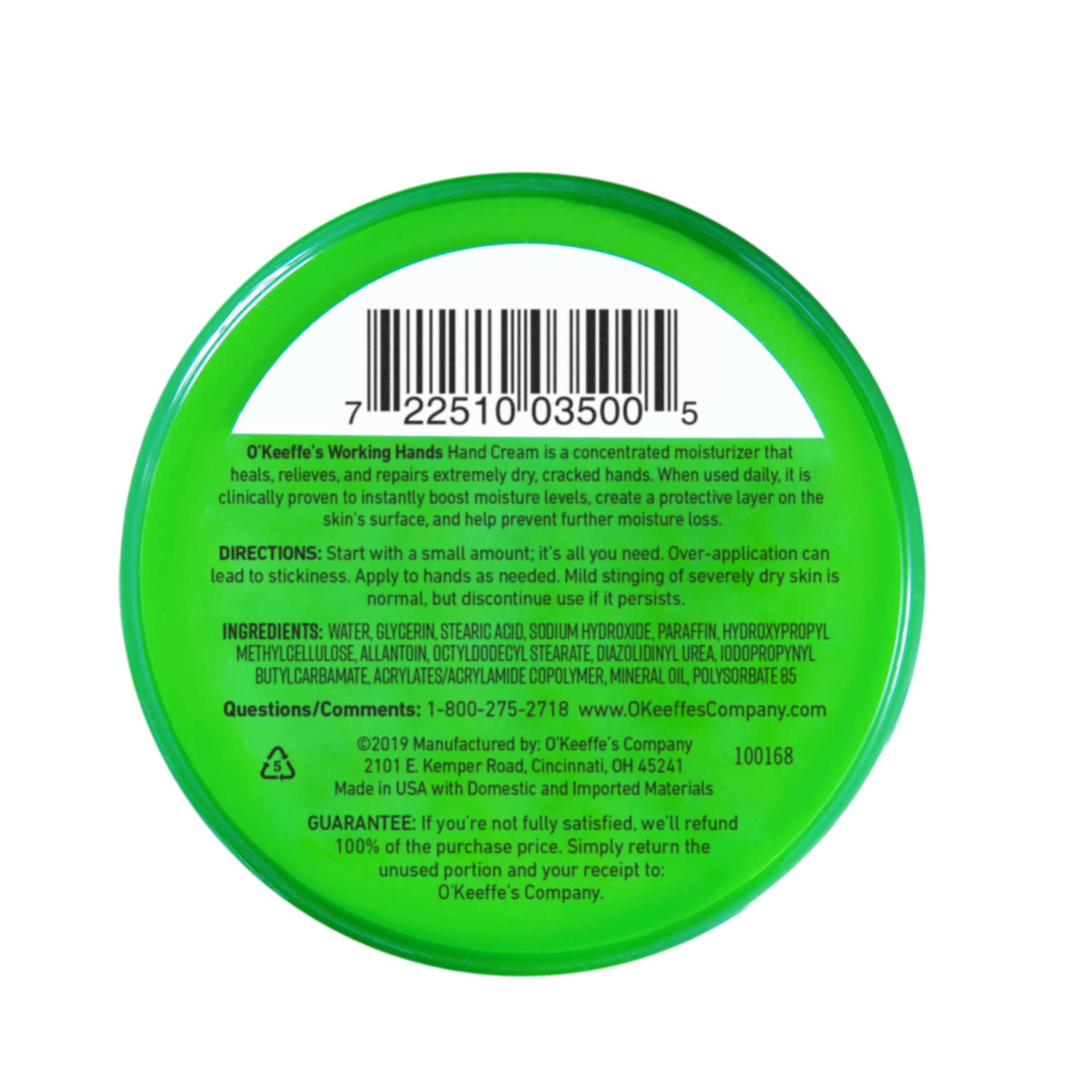 O'Keeffe's Working Hands Crema para manos, frasco de 100 ml, frasco + Bálsamo labial reparador sin perfume para labios secos y agrietados, paquete de 2 unidades