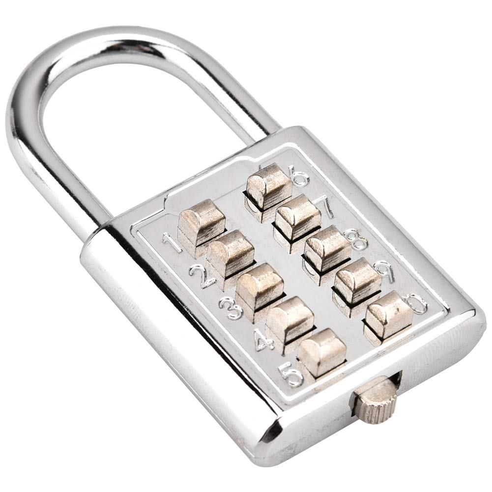 Contraseña de candado, botón ciego de combinación de botón de 10 dígitos, cerradura antirrobo con combinación de botones