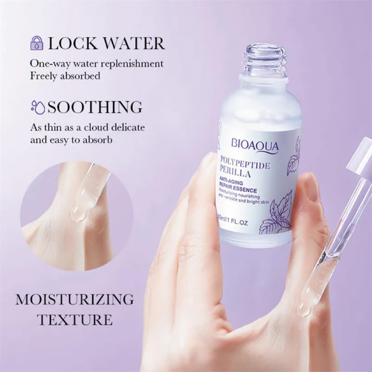 Duo Serum Cuidado Facial Perilla Y Sea Fennel Bioaqua Skin ácido hialurónico Esencia Hidratante Facial Polipéptido Perilla Anti-Envejecimiento Reparación Sérica Nutritivo Antiarrugas