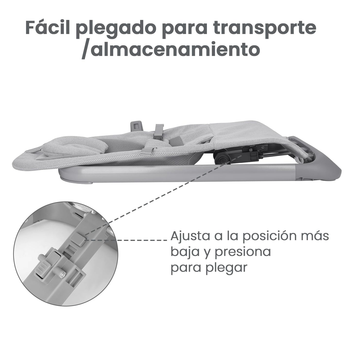 Columpio Portátil Muja Lujo Ajustable con Asiento Transpirable y Arnés de 3 Puntos