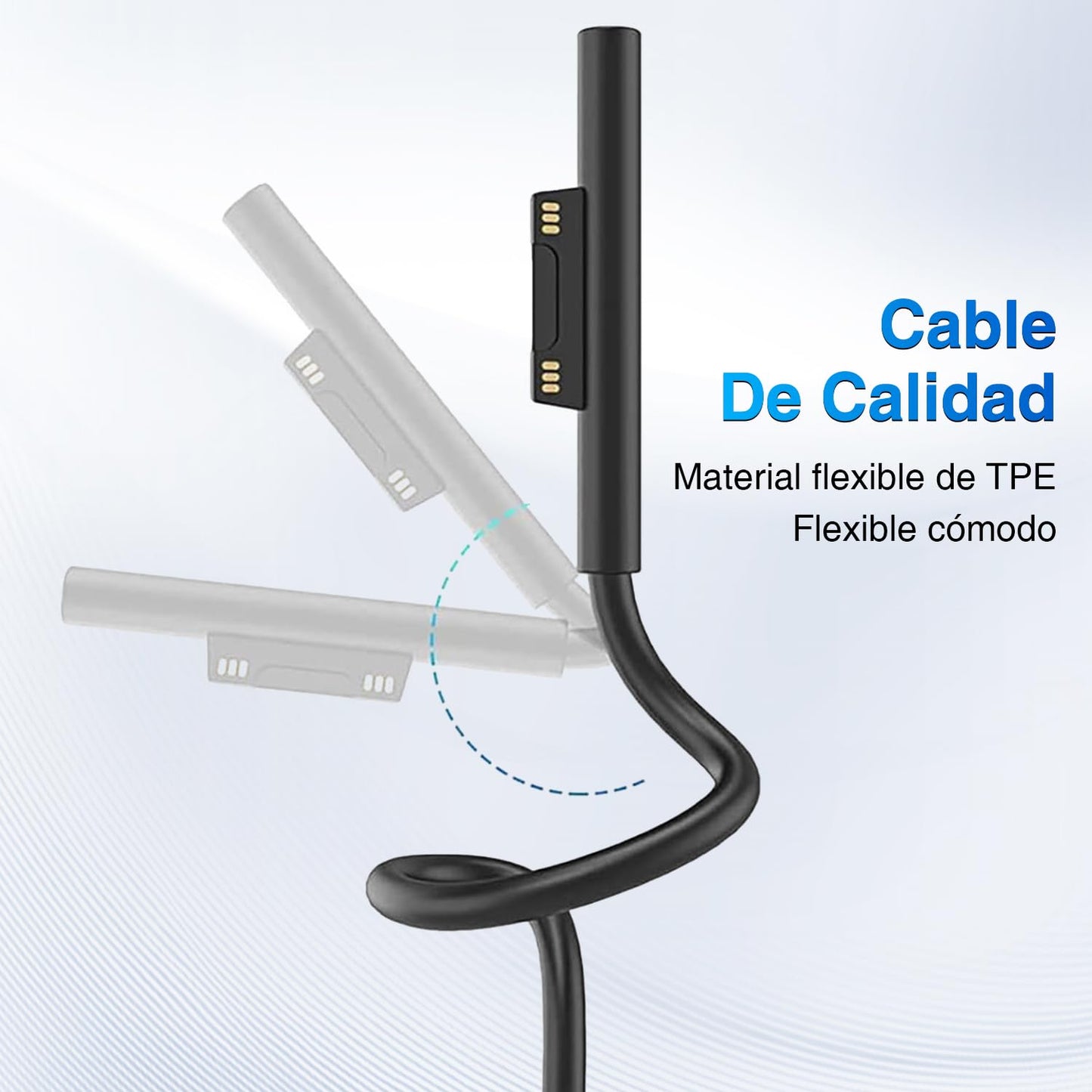 Adaptador de Carga Tipo C Hembra a Microsoft Surface en Negro Carga Rápida 65W para Surface Pro 3/4/5/6 GO Book 1/2 Laptop 1/2