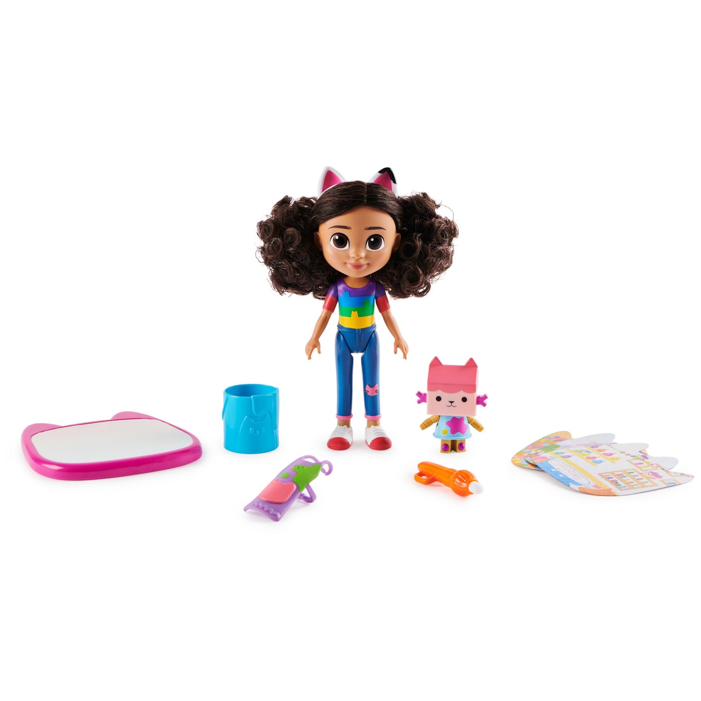 Gabby's Dollhouse, Muñeca Gabby Manualidades y Accesorios con pizarra y pincel que funcionan con agua, juguetes para niños y niñas a partir de 3 años