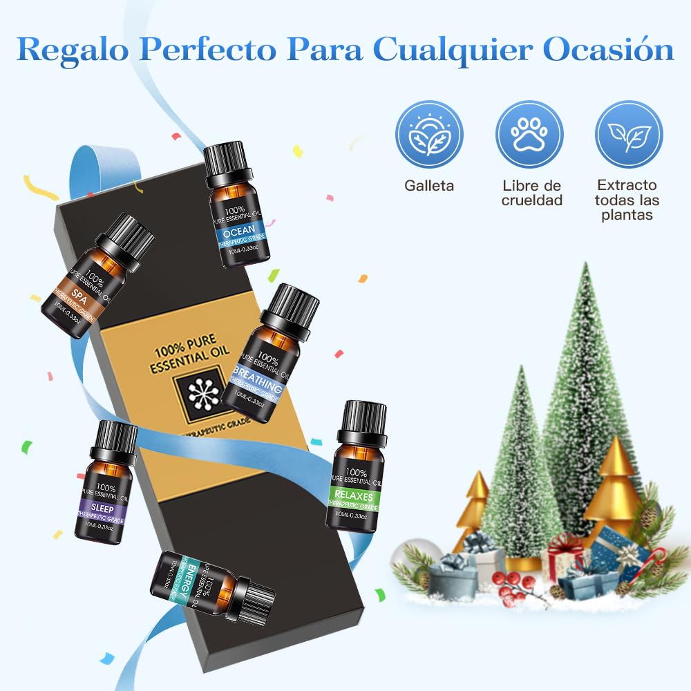 Aceites Esenciales EASYTAO Océano 100% Natural para Aromaterapia 6PCS