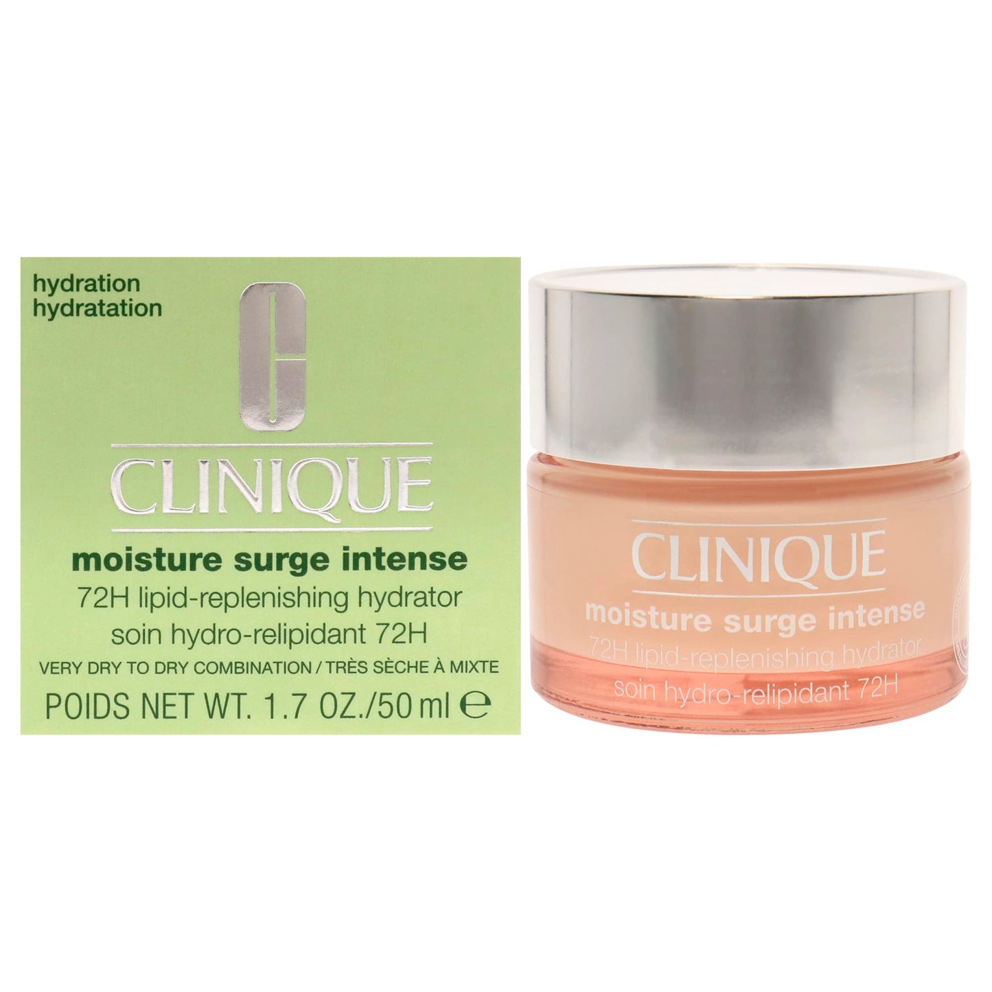 Clinique Moisturisers Moisture Surge Intense Hidratante Relipidizante de 72 Horas para Pieles Mixtas/Muy Secas, 50 ml