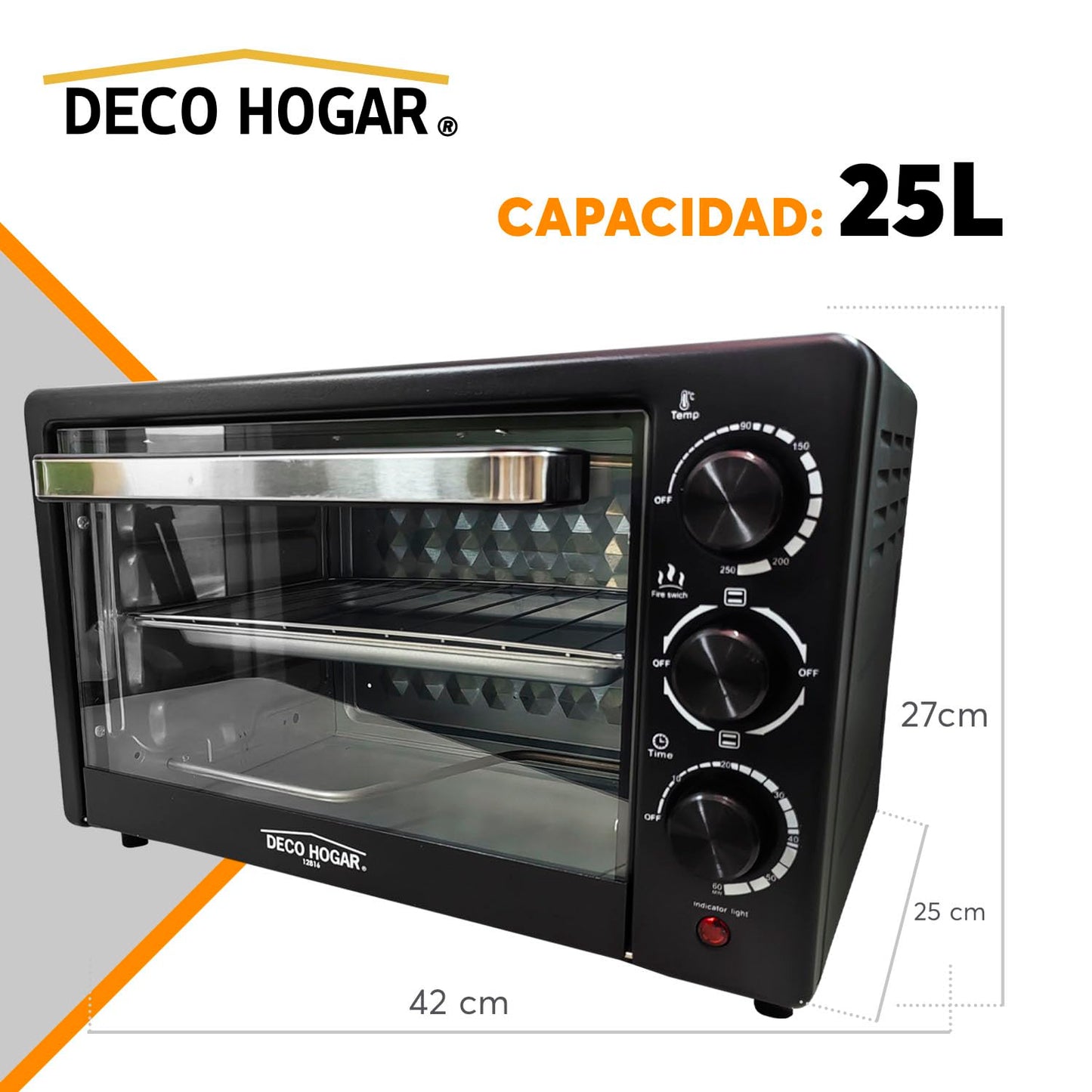 Adir Horno Tostador Electrico De Mesa 25L1034W Negro 12816