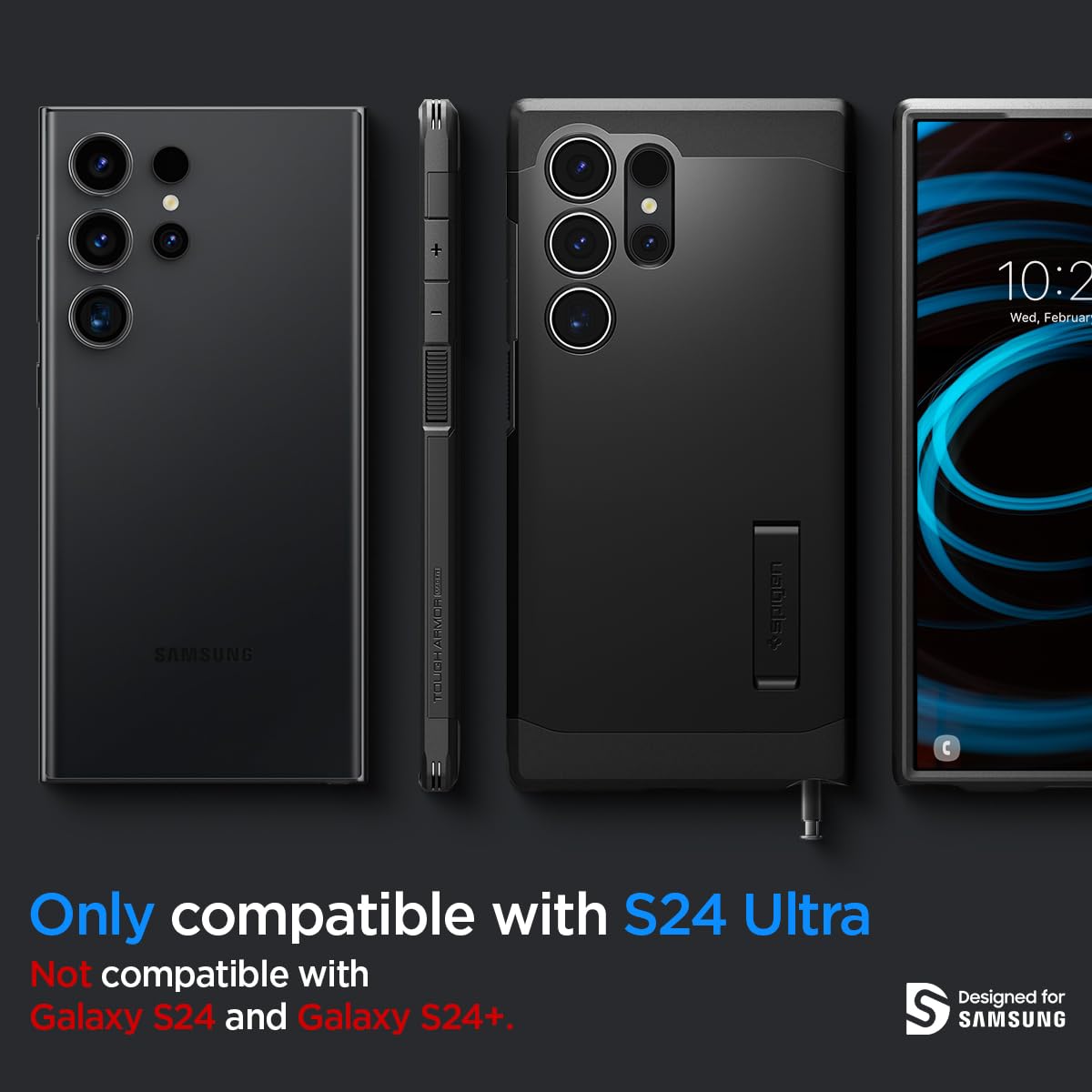 Funda Spigen Magnetic Negro Resistente a los Choques para Samsung Galaxy S24 Ultra