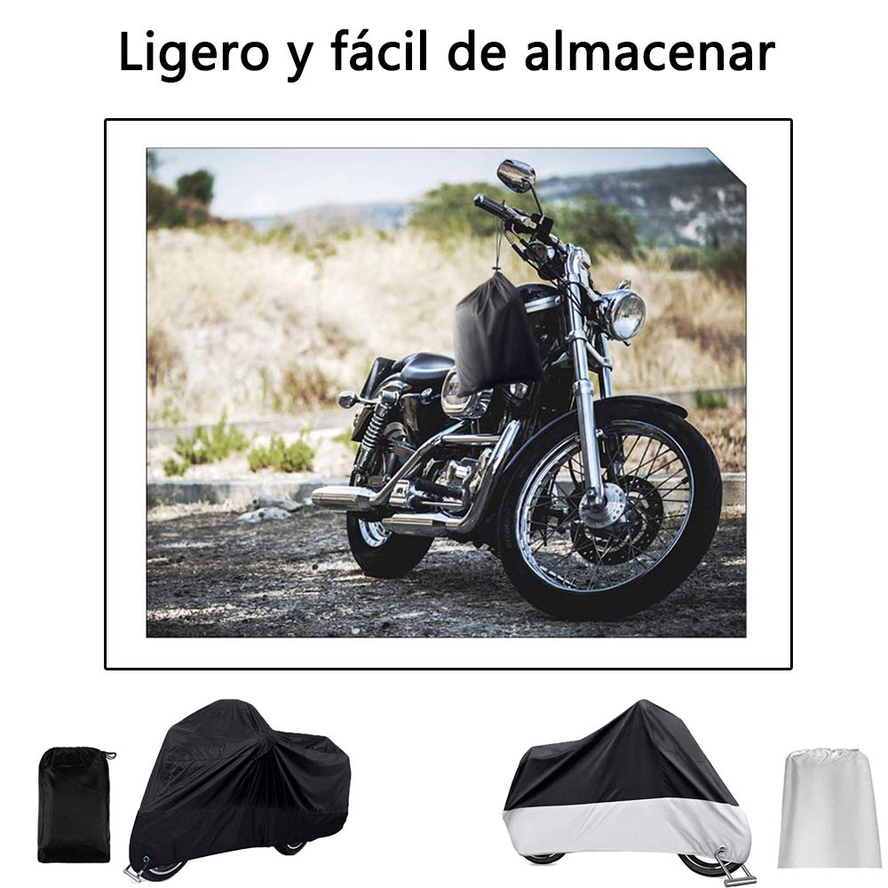 Carphone Warehouse - Cubierta de Motocicleta Scooter a Prueba de Agua - Protección Exterior contra Polvo Solar con Orificio de Bloqueo All Season Black XL