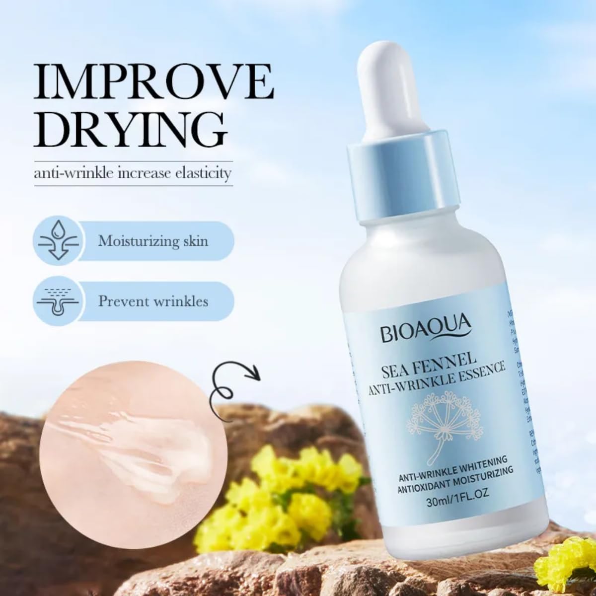 Duo Serum Cuidado Facial Perilla Y Sea Fennel Bioaqua Skin ácido hialurónico Esencia Hidratante Facial Polipéptido Perilla Anti-Envejecimiento Reparación Sérica Nutritivo Antiarrugas