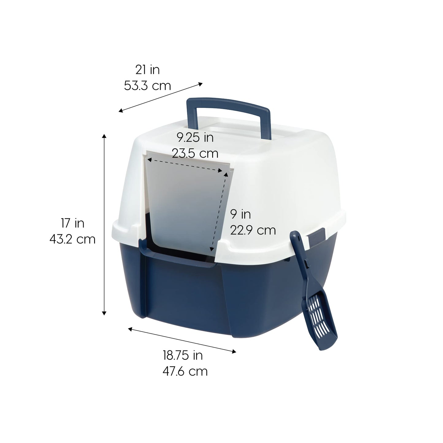 IRIS USA, Inc. - Caja de arena Iris Jumbo con capucha y cuchara, azul marino