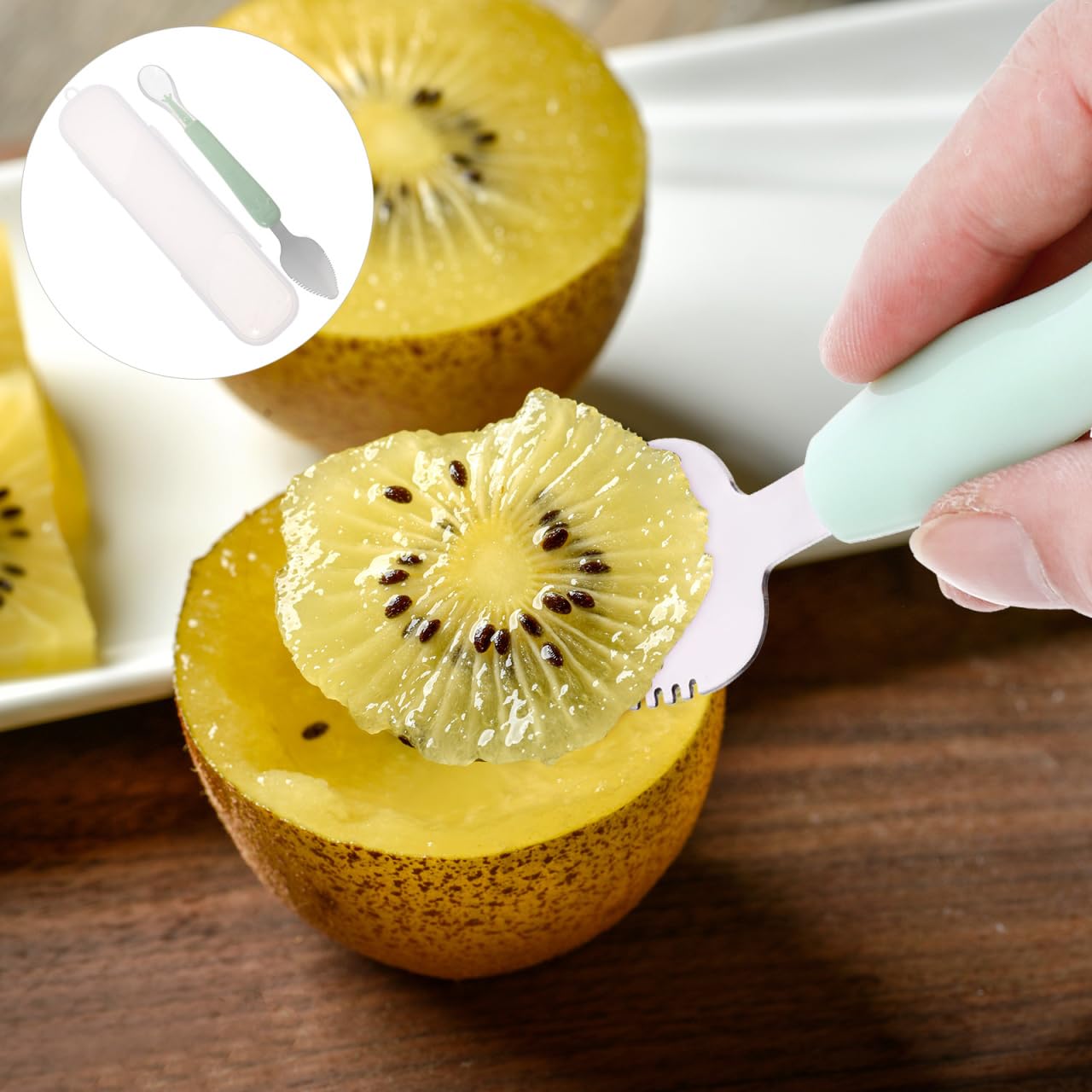 Ipetboom 1 Cuchara Para Pomelo Cuchara Con Borde Dentado Cuchara Para Cuchara Dentada Raspador De Raspador De Comida Para Bebé Cuchara Para Comida De Bebé Verde