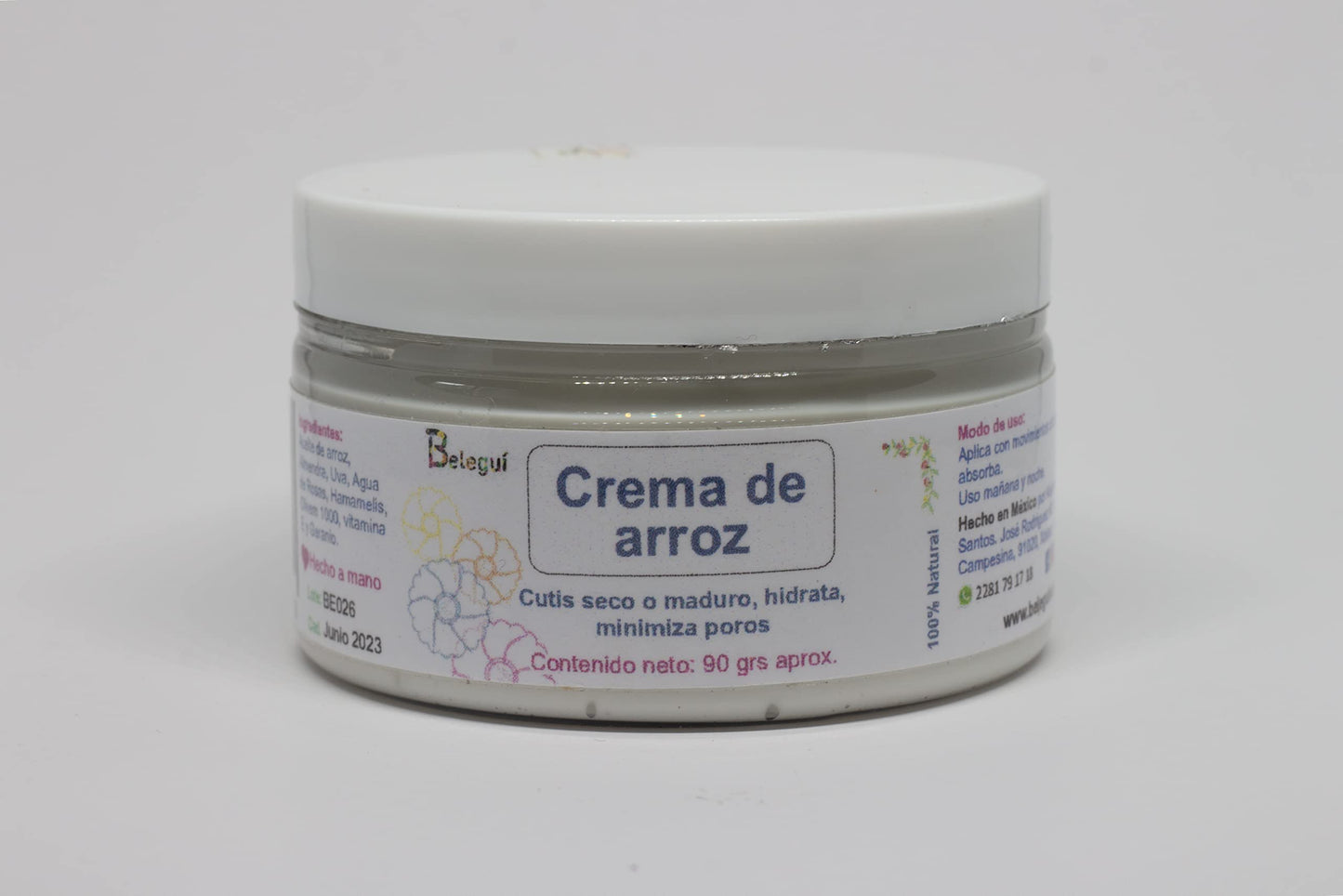 Beleguí, Kit Arroz 5 Piezas. Crema, Jabones y Mascarilla de arroz. Hidratar, líneas de expresión. Piel seca o madura