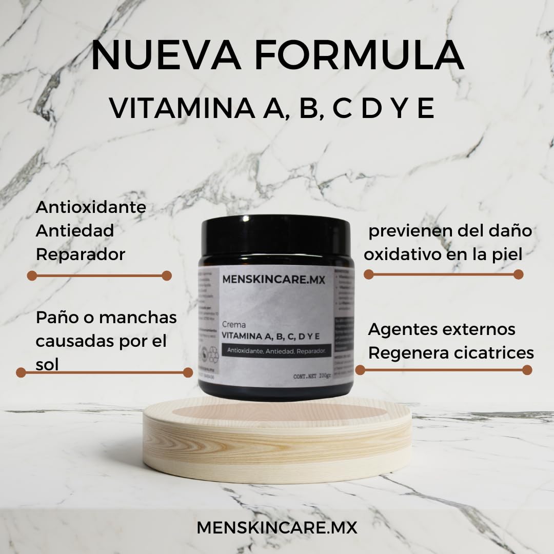 Crema antioxidante y reparadora con vitaminas para hombres - 100 gramos