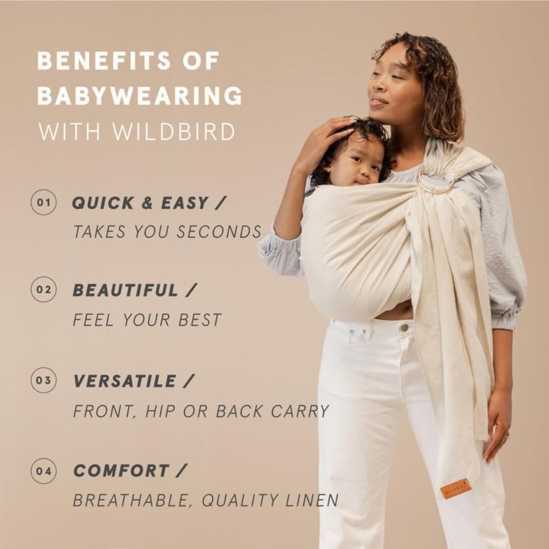 Portabebés WildBird Lino Europeo Natural Ajustable para Mamás, Papás y Cuidadores