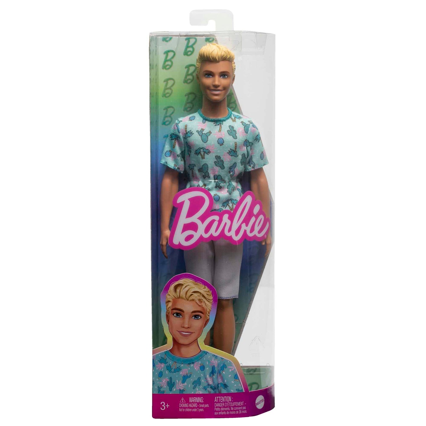 Barbie Fashion & Beauty Muñeco Ken Rubio con Playera Azul y Bermudas Blancas Ideal para los niños Amantes de la Moda para niñas de 3 años en adelante