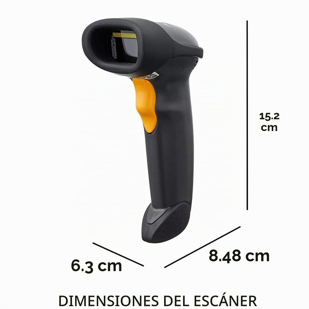 Escáner de Código de Barras 1D Symbol LS2208 Negro bidireccional de Uso General