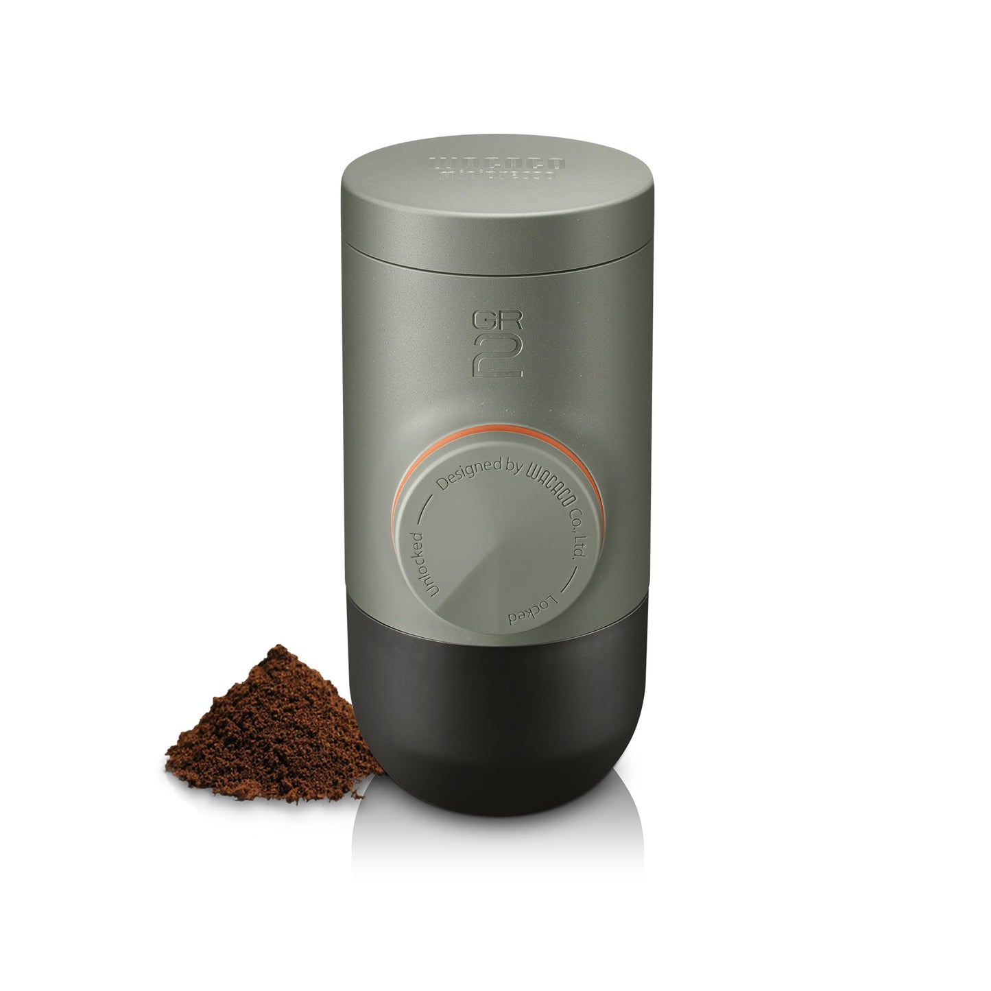 WACACO Minipresso GR2 - Cafetera de café molido compatible con máquina de café molido, portátil de 18 bares operado manualmente, cafetera espresso sobre la marcha, ultra pequeña para viajes, camping,