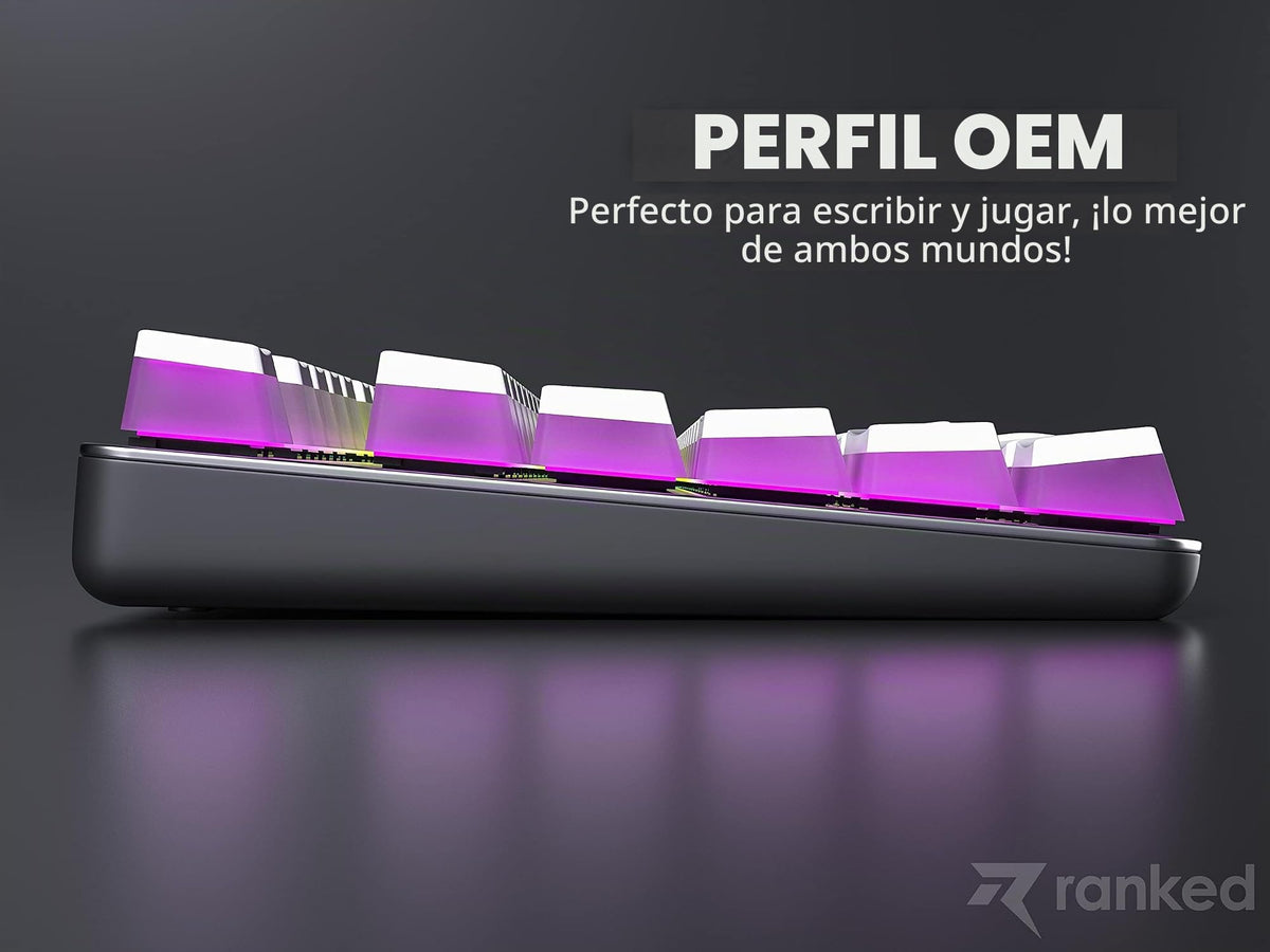 Teclas PBT Ranked Blanco Diseño Translúcido para Teclado Mecánico RGB