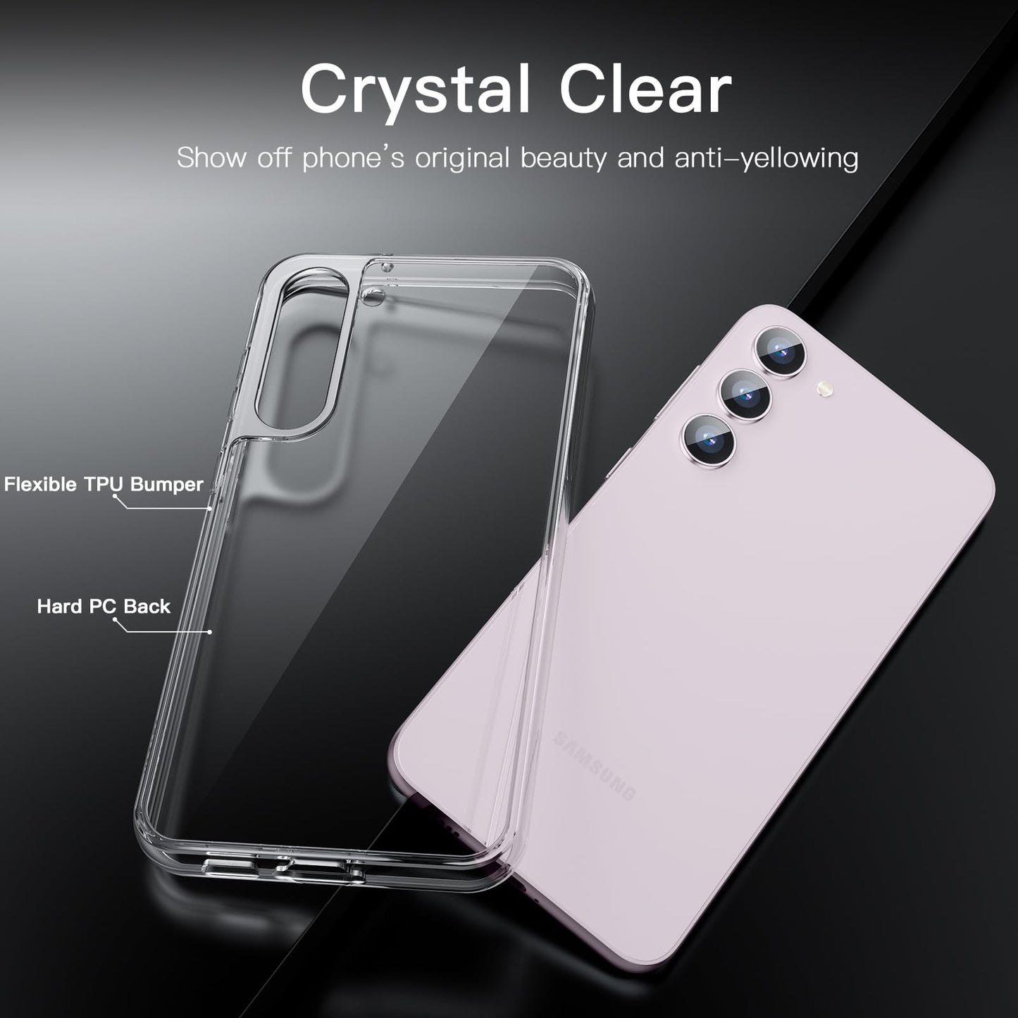 JETech Funda para Samsung Galaxy S23+ / S23 Plus 5G 6.6 Pulgadas, Anti-Amarillo Antigolpes Protectora Carcasa, Antiarañazos PC Duro Respaldo (Transparente)