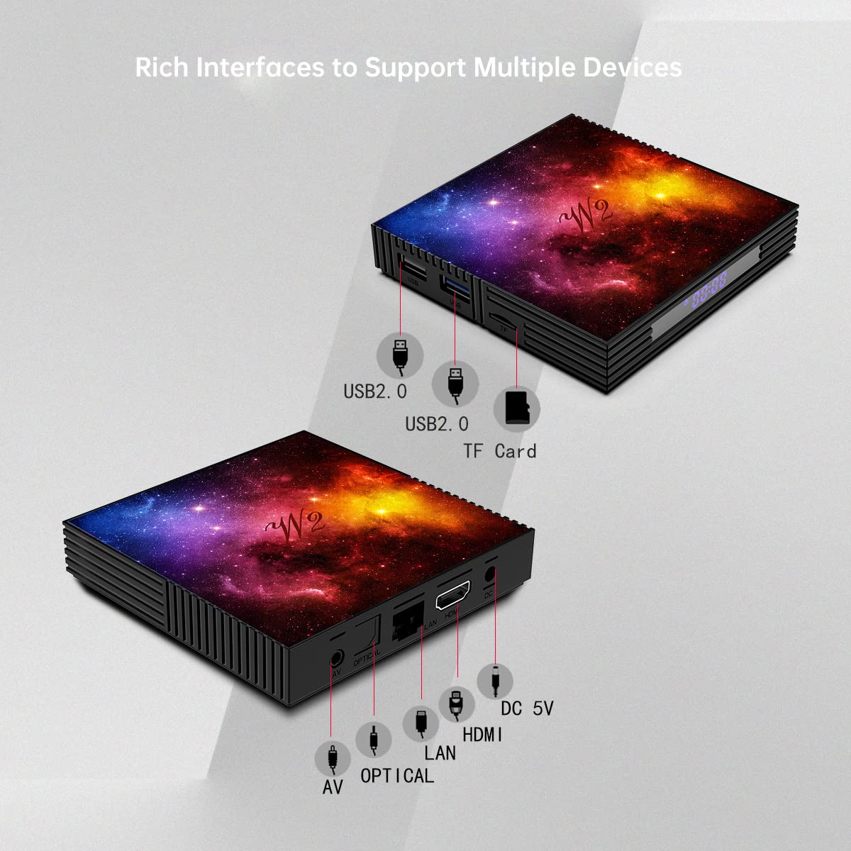 Android Box - Set de 12,04 GB RAM 64 GB ROM Smart Set parte superior Box Mali-G31 Media Player incorporado 2.4G/5G WiFi Bluetooth 4.2 compatible con videos 3D 4K UHD con mini teclado inalámbrico