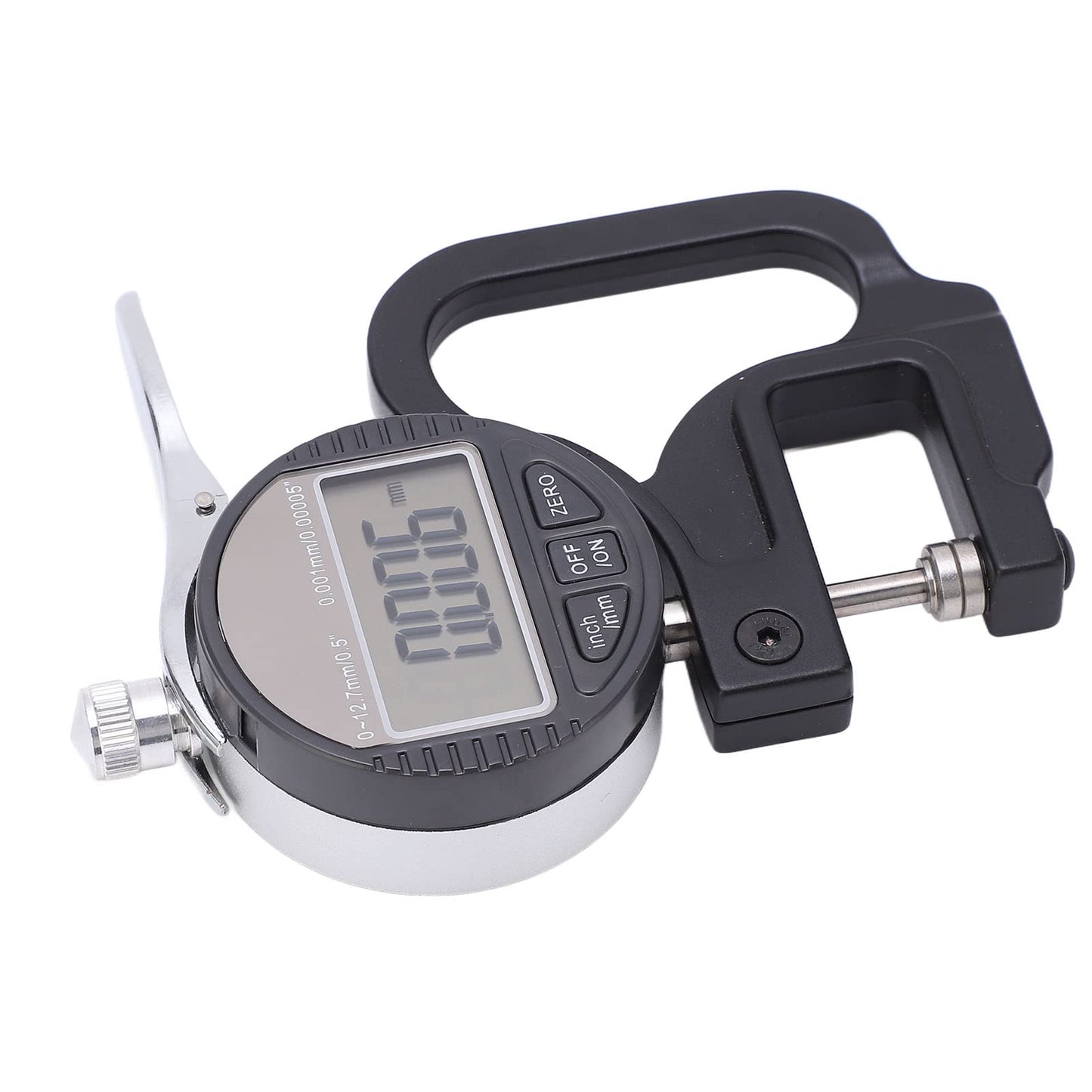 Tgoon Medidor de espesor digital, ABS de aluminio Medidor de espesor preciso para tela de de cuero Película Esponja Alambre