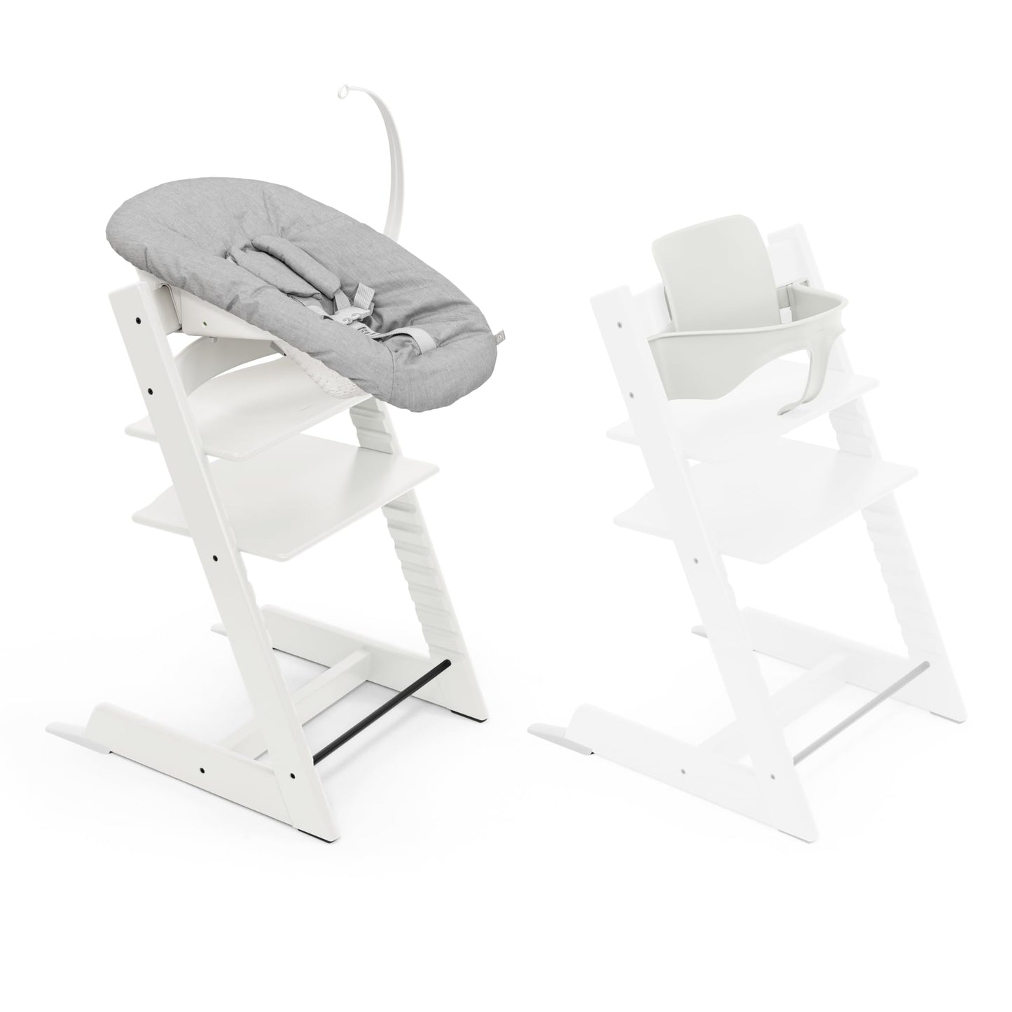 Trona Tripp Trapp de Stokke, (Incluye Silla + Baby Set 2) con Newborn Set - Diseño Seguro, Ajustable y Ergonómico (White)