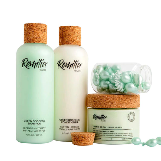 Kit de Cuidado Capilar Remilia en Blanco para Mujer: Suero, Mascarilla, Shampoo y Acondicionador