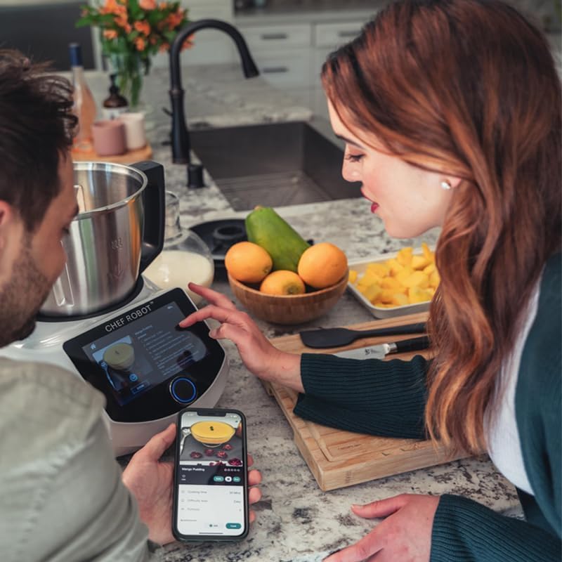 ChefRobot Smart Procesador de alimentos UltraCook Máquina de cocción automática todo en uno, capacidad de 3.5L, más de 600 recetas en línea, escala integrada, visualización TFT de 7 pulgadas,