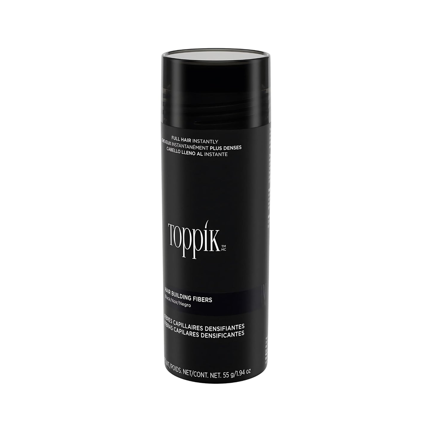 TOPPIK Hair Building Fibers, Black, 1.94 oz.