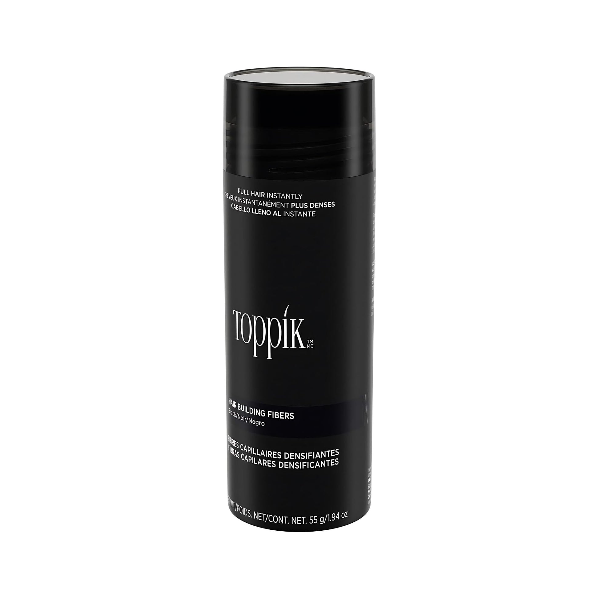 TOPPIK Hair Building Fibers, Black, 1.94 oz.