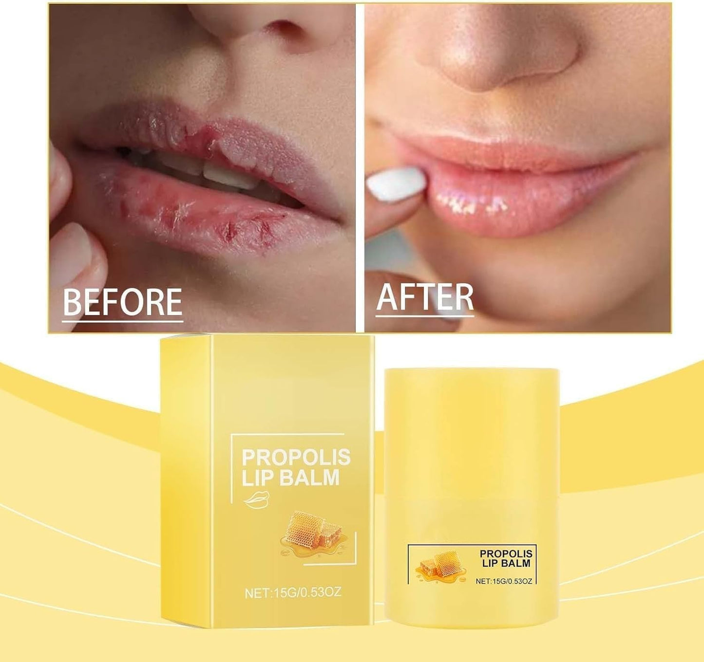 Propolis Lip Butter with Hydrating Overnight Balm & Mask - Long-lasting Moisture and Gentle Exfoliation - 15g/0.53fl.oz, Pack of 1 - Most Gifts