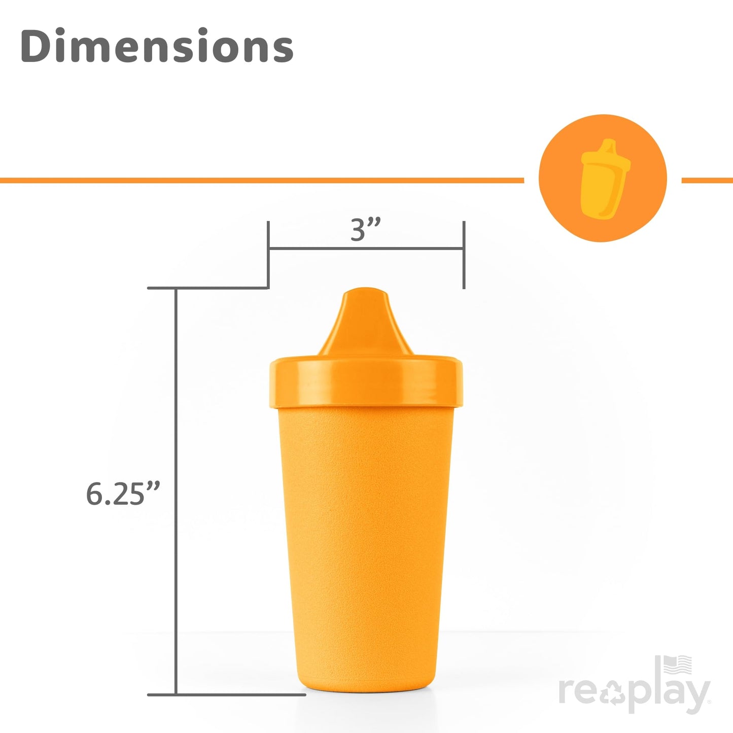 Re-Play - Juego de 4 tazas para beber a prueba de derrames para niños pequeños, reutilizables de 10 onzas, aptas para lavaplatos y microondas, fabricadas en Estados Unidos, vidrio de mar