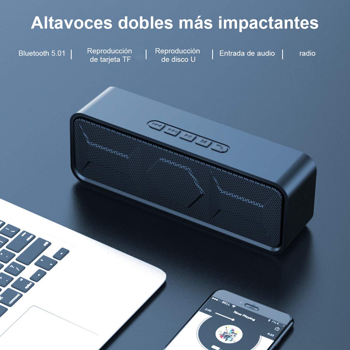 SEASKY - Bocina Bluetooth Portátil, Bluetooth 5.0 Altavoz Inalámbrico Impermeable con Sonido Estéreo HD, Bajos Profundos,Reproducción Manos Libres, 3.5mm AUX/Micro SD/TF/USB