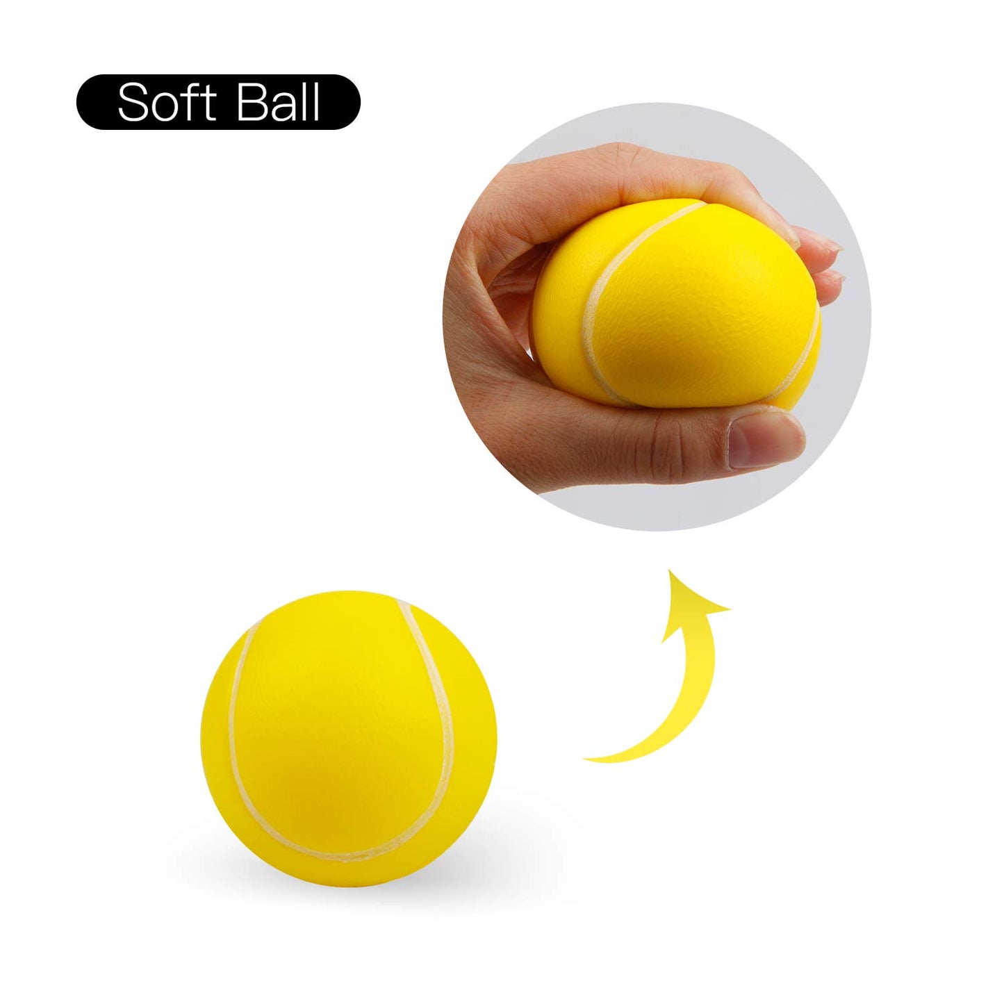 Juego de Tenis para niños, Raqueta de Tenis de plástico de 17 Pulgadas con 2 Pelotas Suaves y 2 Pelotas de Tenis para niños, para Jugar al Aire Libre/Interior