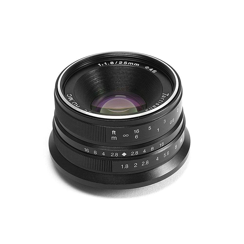 7artisans Lente de Cámara 25mm F1.8 Prime Fixed Lens for Fujifilm Fuji Cameras X-A1 X-A10 X-A2 X-A3 X-AT X-M1 XM2 X-T1 X-T10 X-T2 X-T20 X-Pro1 X-Pro2 X-E1 X-E2 X-E2s - Black