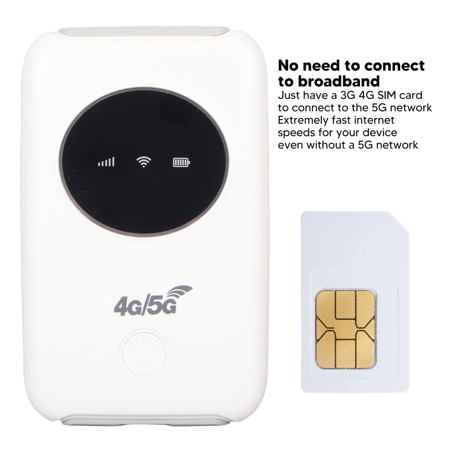 Asixxsix Módem WiFi 4G LTE, Desbloqueado 5G WiFi Hotspot Móvil Router WiFi con Ranura para Tarjeta SIM y Micro USB 300Mbps de Alta Velocidad Portátil de Viaje Hotspot para Viajes