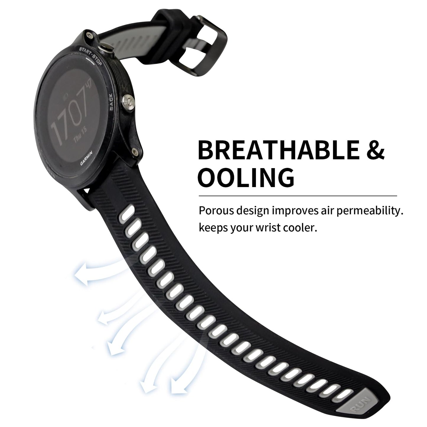 Correa de repuesto para reloj Garmin Forerunner 945/935, correa de silicona suave para Garmin Forerunner 935 Running GPS Unit, correa para reloj Garmin 945 mujeres y hombres