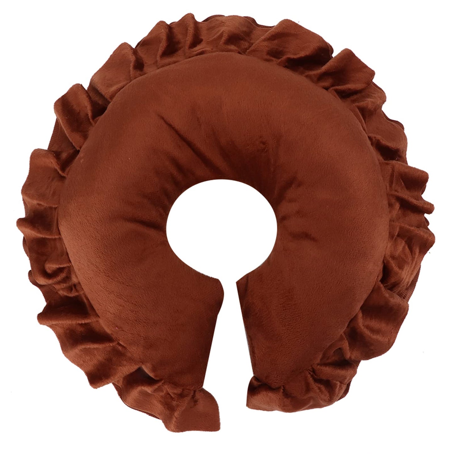 Almohada Facial en Forma de U Desmontable Marrón para Salón de Spa y Cama de Masaje