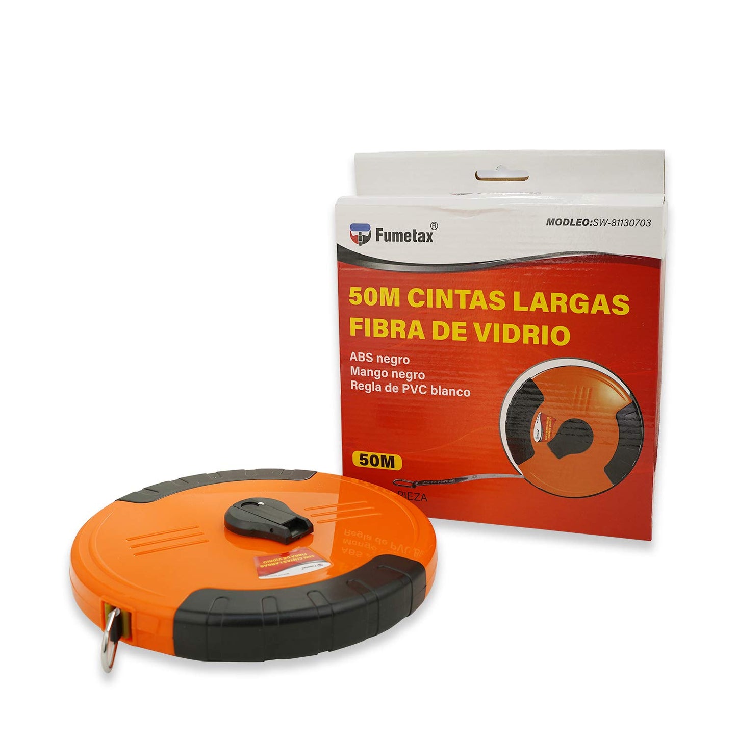FUMETAX Cinta Larga Fibra de Vidrio Cinta Métrica Profesional Doble Cara 50M, SW-81130703