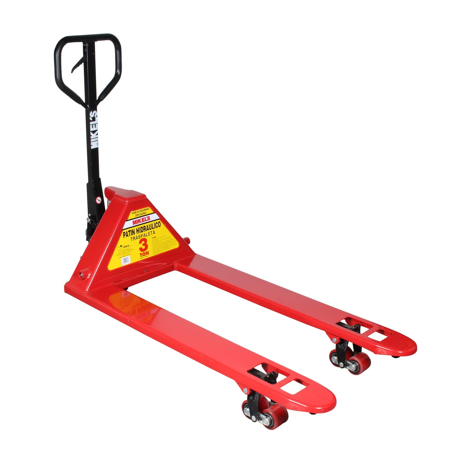 Patín Hidráulico MIKEL'S Rojo con Ruedas de Poliuretano Sistema Tándem 3 Toneladas