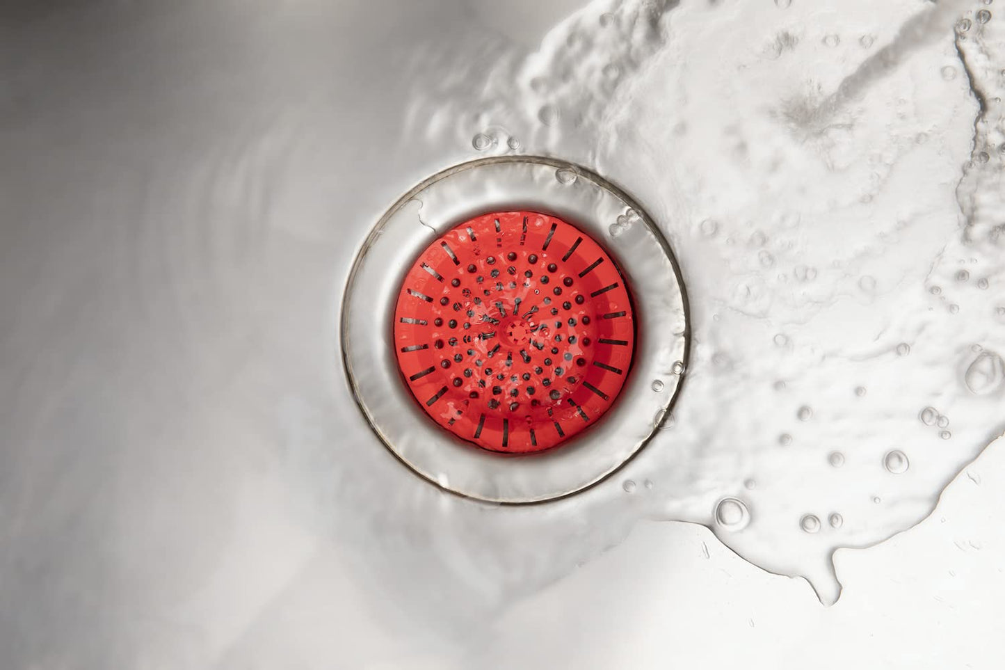 Colador de Fregadero Dripsie Rojo Resistente a Zuecos y Flexible