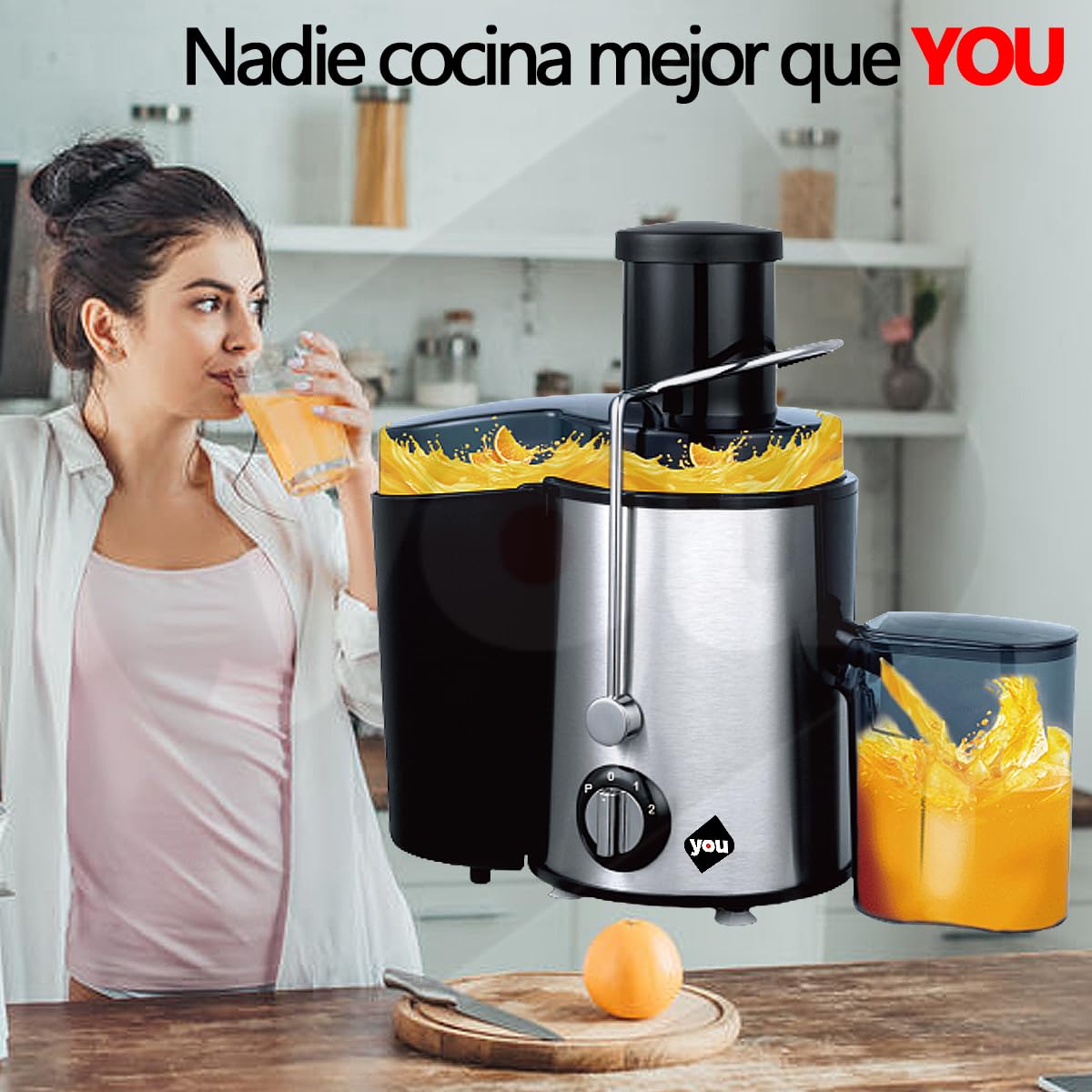 Extractor Electrico De Jugos Automatico Frutas Y Verduras 1000w 450ml 3 Velocidades You