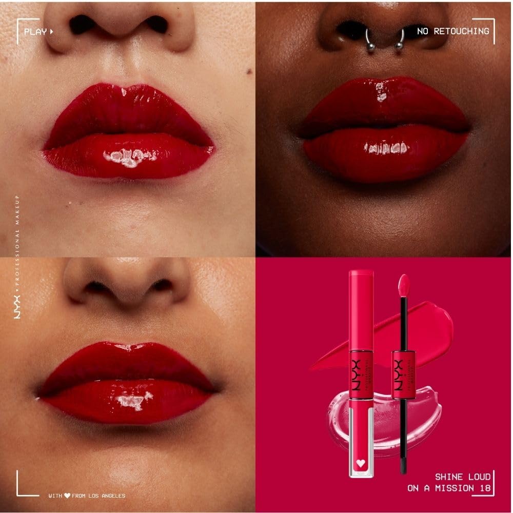 NYX Professional Makeup, Shine Loud, Labial Líquido Larga Duración, Ona