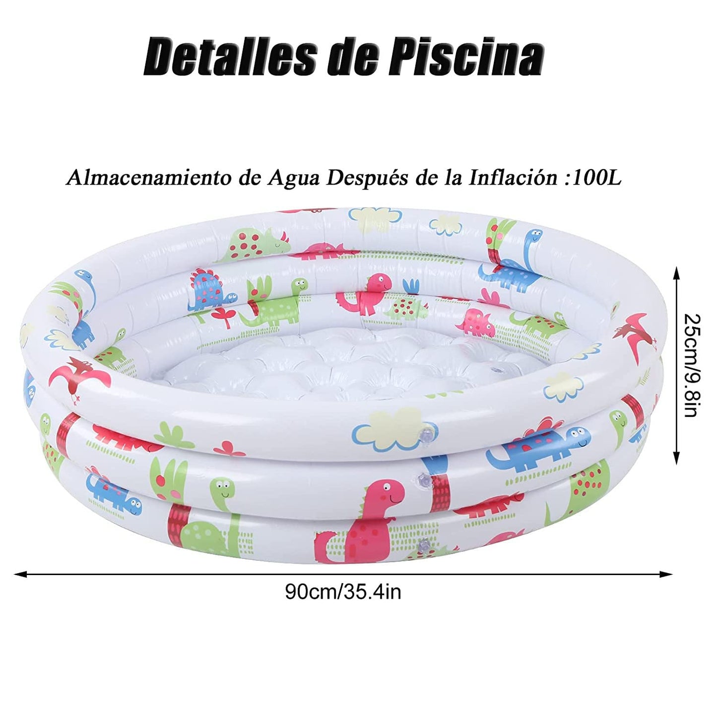 MADELALU Alberca Inflable para Niños, 90cm Piscina Inflable Alberca Infantil Piscina De Agua para Niños, Fiesta Acuática Segura De Verano Tamaño