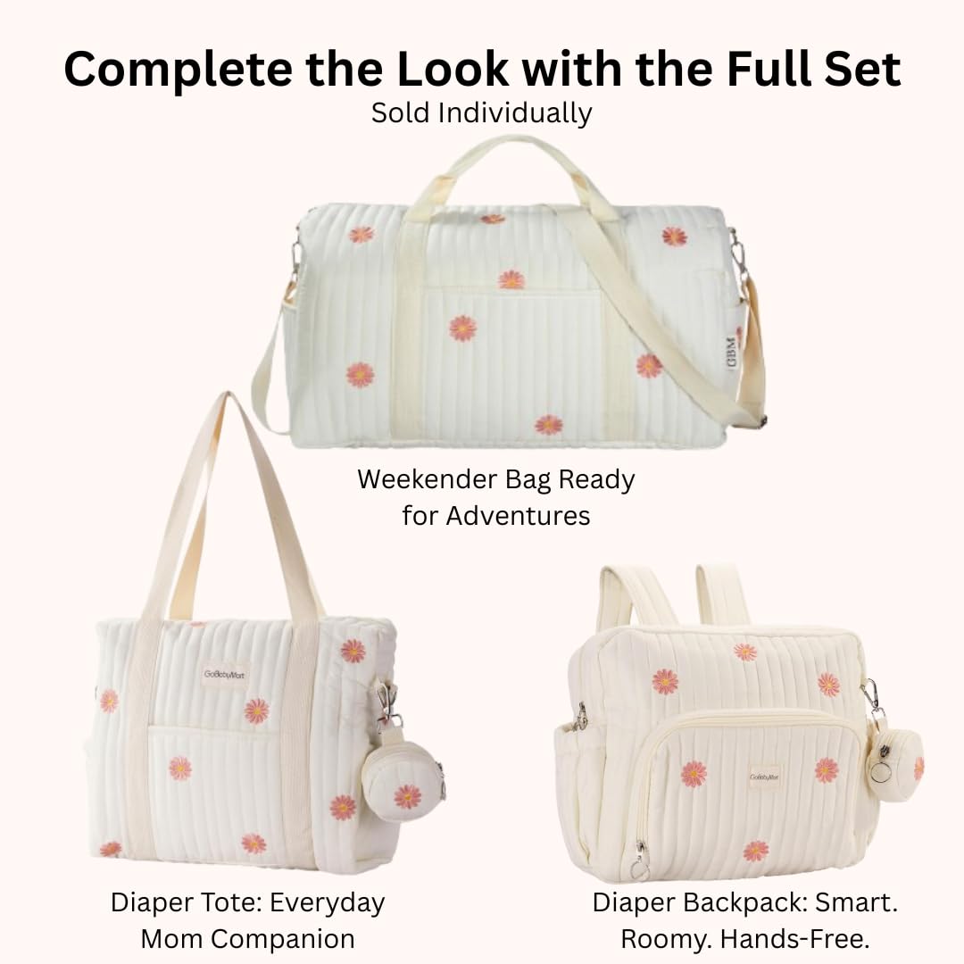 GOBABYMART - Juego de 3 bolsas de pañales, bolsa de hospital para trabajo y parto, bolsa de viaje de maternidad con cambiador y estuche para chupete
