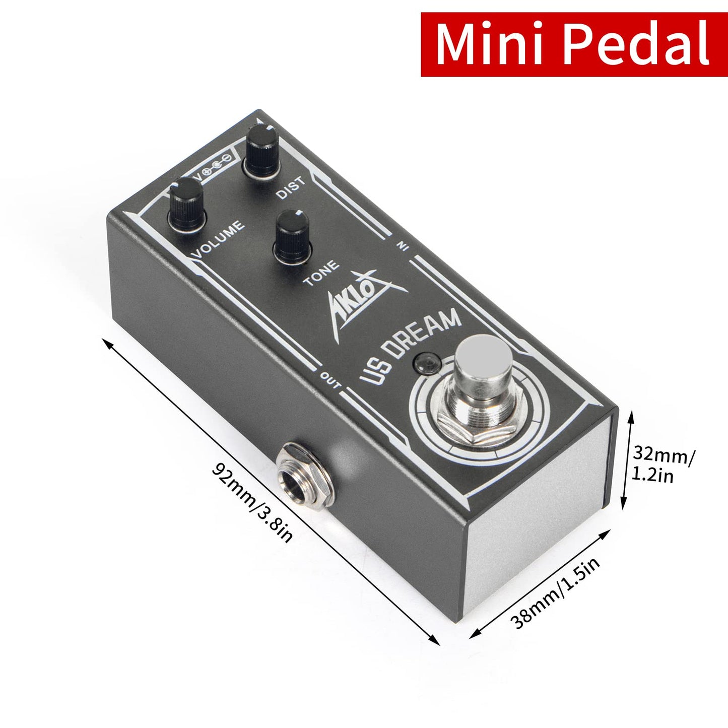 Pedal de Efectos de Guitarra Eléctrica AKLOT US DREAM Mini DC 9V True Bypass